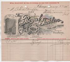 Graphic 1897 Billhead from Royal Tailors Chicago picture