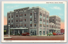 Postcard Liberal, Kansas, Ks, Hotel Warren, Linen A711 picture