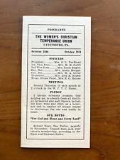 Vintage Program The Women's Christian Temperance Union Canonsburg PA 1940 picture