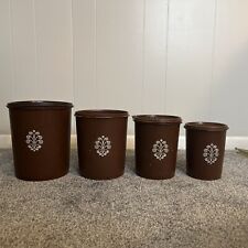 Vintage Brown Tupperware Nesting Canisters picture