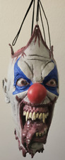 Terrifying Exposed-Brain Clown Hanging Halloween Decoration - Red Nose, Sinister picture