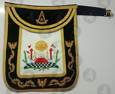 Masonic Scottish Rite Traditional Past Master Hand Embroidered Round Apron. picture
