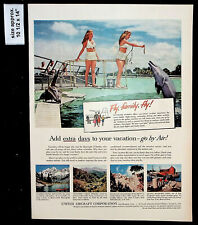 1956 United Aircraft Co. Vacation Dolphins Travel Family Vintage Print Ad 36532 picture
