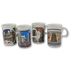 4 Christmas Dunoon Coffee Mugs Lot 10 Oz Holiday Ceramic Cups 1989 1990 1991 picture