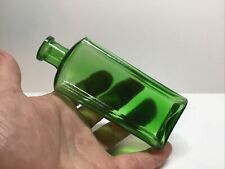 Antique Bright Green Paneled Cork Top Medicine Bottle. picture