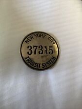 Original 1940s plus NYCTS Subway New York City Transit System Round Badge 37315 picture