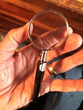 Vintage TASCO Japan Magnifying Glass w/ Black Handle 5-1/2” w/ 2” Dbl Magnifier picture