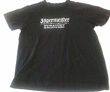 Jagermeirter size L Black White Front Logo-Straight Shooter Cotton T-Shirt S/S  picture