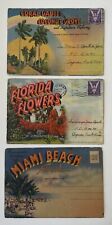 PC 3 Postcards Booklets Miami Coral Gables Florida Fort Benning Caguas PR 1944 picture