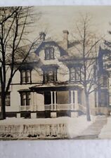 RPPC Early 1900's Real Photo Postcard Large House In Winter Handwritten Note picture