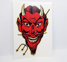Red Devil 1950's Vintage Style DECAL, Vinyl car STICKER, rat rod, racing picture