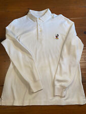 LANDS’ END - Men’s Long Sleeve Supima Cotton Shirt - Mickey Mouse - White Size M picture