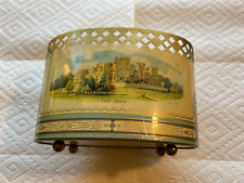 Baret Ware Vintage 1950's Decorative Tin Depicting 2 English Castles Desk Basket picture
