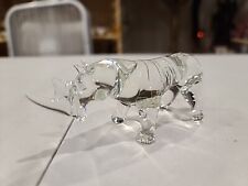 Rhino Rhinoceros Figurine Blown Glass Crystal Sculpture Paperweight  picture