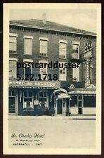 INGERSOLL Ontario Postcard 1920s Oxford. St. Charles Hotel Cafe picture