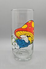 Vintage Brainy Smurf Smurfs  Collector's Drinking Glass 1982 Peyo picture