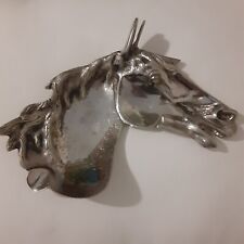 Vintage silver tone horse head ashtray-dish. Art deco look. Argentina? picture