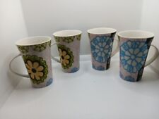 Signature New Bone China 4 Matching Mugs Flower Power Boho Hippie Psychedelic picture