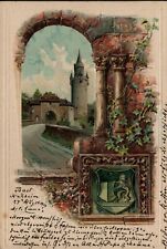 1901 Germany Friedberg / Hessen - Color Printing - Tower, Coat of Arms picture