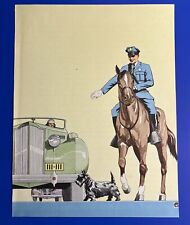 HORSE POLICE OFFICER SCOTTY DOG JAMES L CANNON VINTAGE PRINT FROM PAINTING ART picture