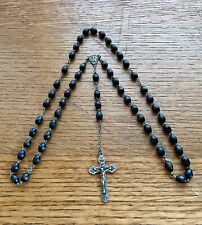 Vintage French Wooden Beaded Catholic Rosary picture