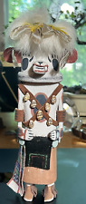Old Traditional Hopi Hand Carved White Bear Kachina Doll Signed Mark Bilagody picture