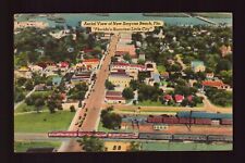 POSTCARD : FLORIDA - NEW SMYRNA BEACH FL - AERIAL VIEW SMARTEST CITY 1950 LINEN picture
