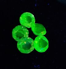 5 Stunning vtg Bohemian original Faceted uranium glass Stones  DIY jewellery picture