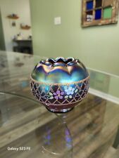 Fenton Art Glass Purple Carnival Rosebowl Vase picture