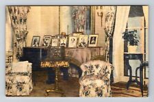 Hyde Park NY-New York, Living Room at Roosevelt Home, Vintage Postcard picture