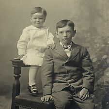 c1910 RPPC Postcard Children Real Photo Posing In Chair picture