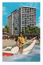 Chrome Postcard, The Outrigger Hotel, Waikiki, Honolulu, Hawaii picture