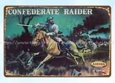 1958 CIVIL WAR SOLDIER On Horse CONFEDERATE RAIDER metal tin sign all decor picture