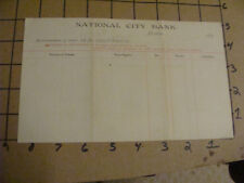 orig PAPER -- NATIONAL CITY BANK - 1890's Memorandum of items - written on back picture