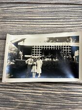Vintage Photograph Family in Front of Trellis House Black & White 4x6 picture