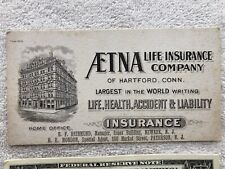 1900s 1910s 1920s 1930s ? Vintage Aetna Life Insurance Newark NJ Blotter Card picture