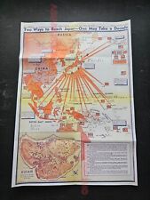 1942 WW2 USA AMERICA ANTI JAPAN ASIA PACIFIC MAP GUAM WAR PROPAGANDA POSTER A44 picture