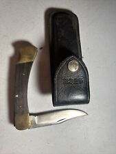 1967-1972 Folding Buck Knife Wood / Brass Handle Buck USA Vintage picture