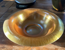 Steuben Gold Aurene and Calcite Lined Large Footed or Pedestal Bowl  1905-1930 picture