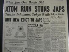 VINTAGE NEWSPAPER HEADLINES~ WORLD WAR 2  ATOMIC BOMB DROPPED ON JAPAN WWII 1945 picture