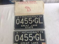 PAIR OF VINTAGE 1979 MICHIGAN LICENSE PLATES picture