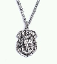 Saint Michael Protect Us Police Shield Pendant Necklace picture