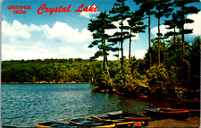 Vintage C. 1960's Greeting From Crystal Lake Boats, Averill New York NY Postcard picture