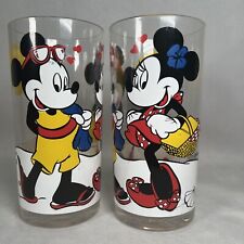 2 Disney Vintage Plastic Drinking Cups Mickey Mouse And Minnie Mouse picture