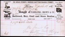 1867 Boston - Fairbanks Brown & Co - Railroad Hay Coal Scales - Letter Head Bill picture