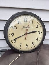 Vintage TELECHRON Bakelite Industrial/School Electric Wall Clock 14 1/2