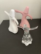 Vintage Dervish Whirling Turkish Sufi Dancer Porcelain  & Glass 3 Figurines picture