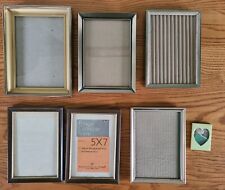 Lot of 7 Vintage Brass Gold Tone & Brown Metal Picture Frames 5