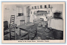 c1940's Pot, Table Chair, Lamp Kitchen of the Carlyle House Virginia VA Postcard picture