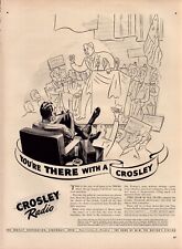 1940 Crosley Radio Vintage Print Ad You're There With A Crosley  picture